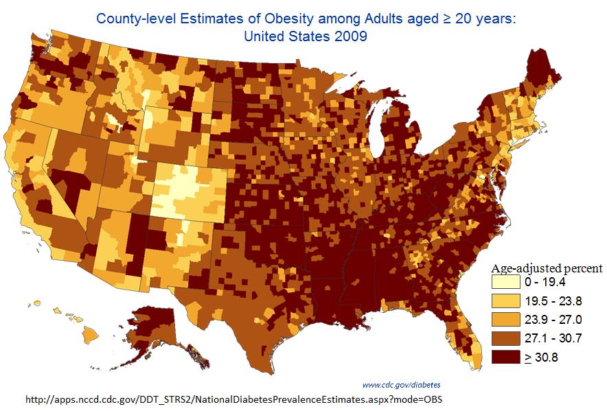 obesity by county
