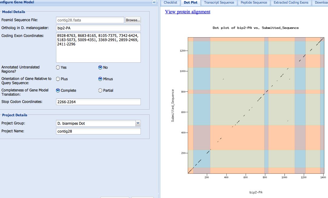 Gene Model Checker dotplot