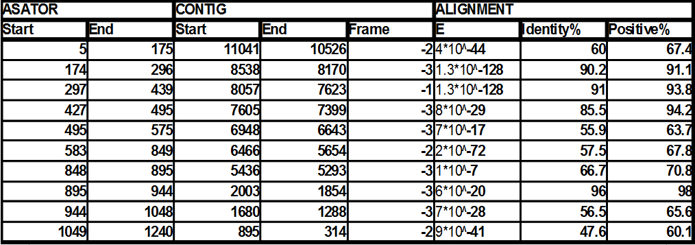 Asator coordinates